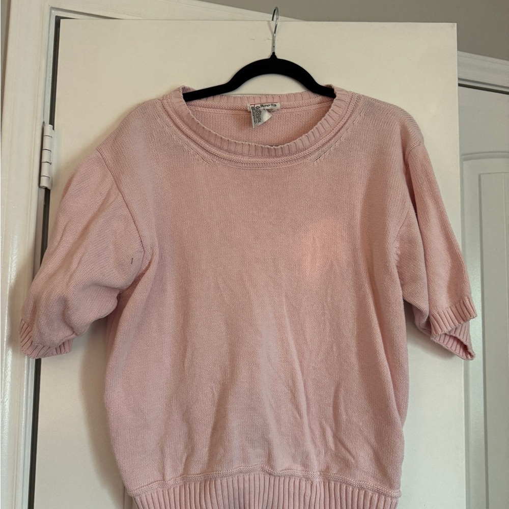 Talbots Pastel Pink Short-Sleeve Crew Sweater